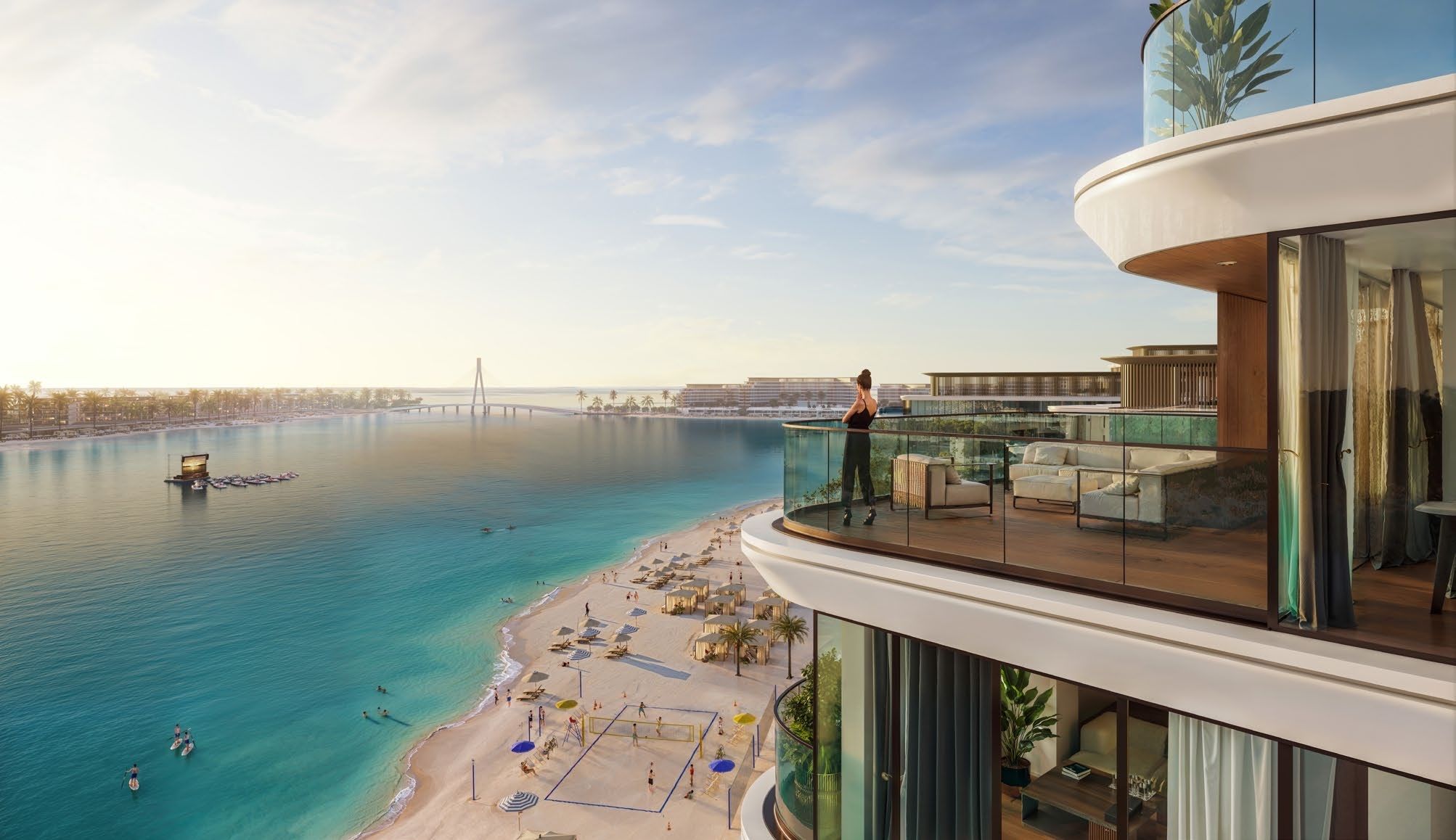 Balcone affacciato sulla spiaggia e sulla laguna