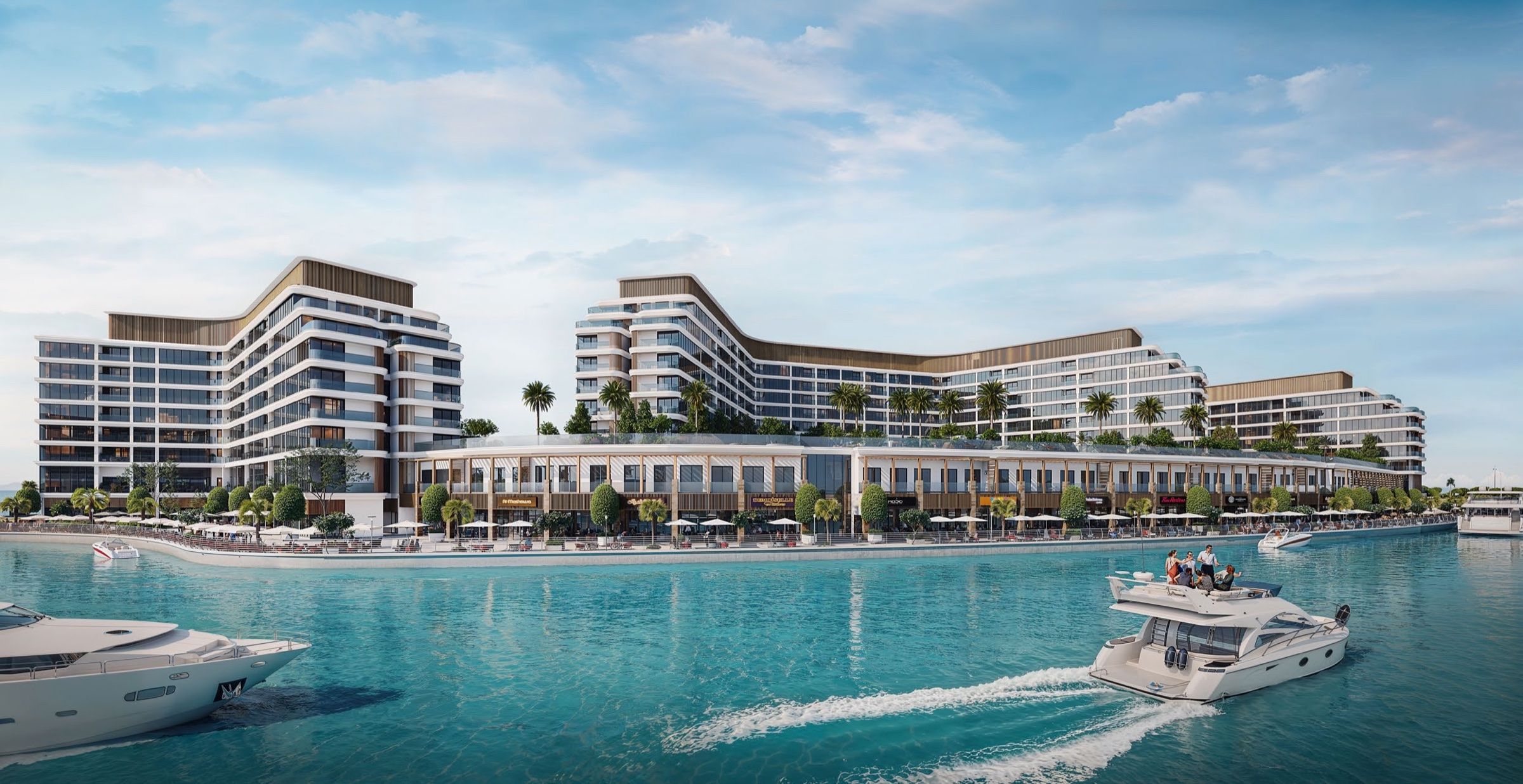 Le torri di Bayfront Marina Residences affacciate sulla marina