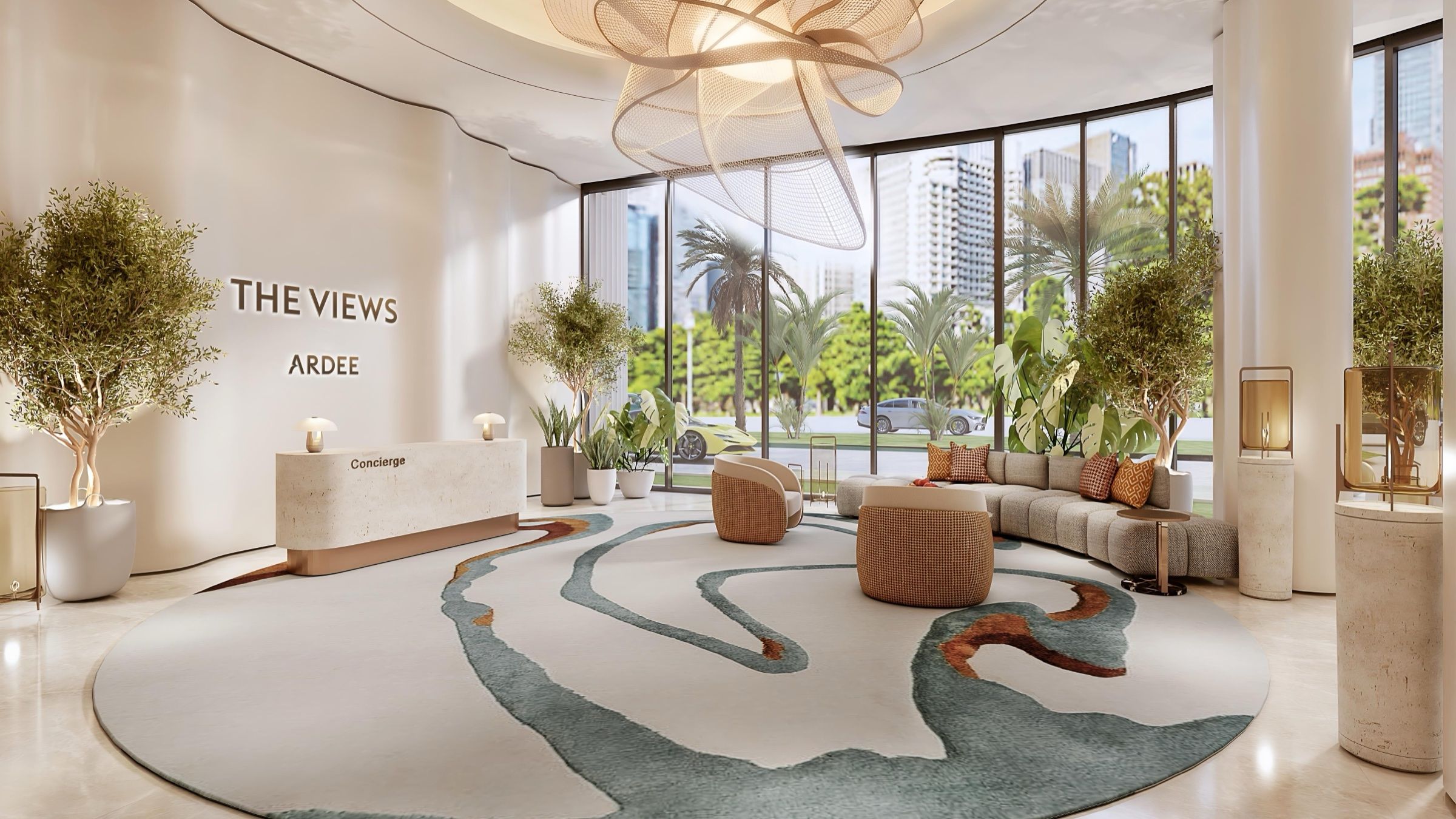 La lobby di The Views con il concierge
