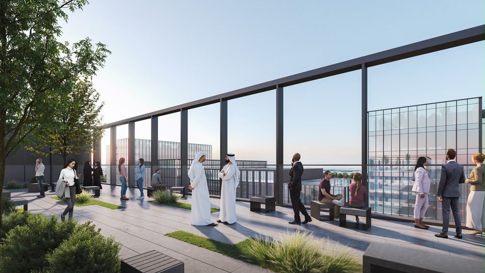 Terrazza sul tetto con vista sul distretto