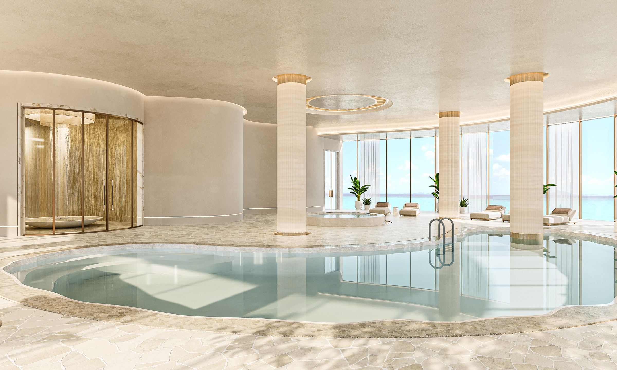 L'area wellness di AMRA con piscina interna